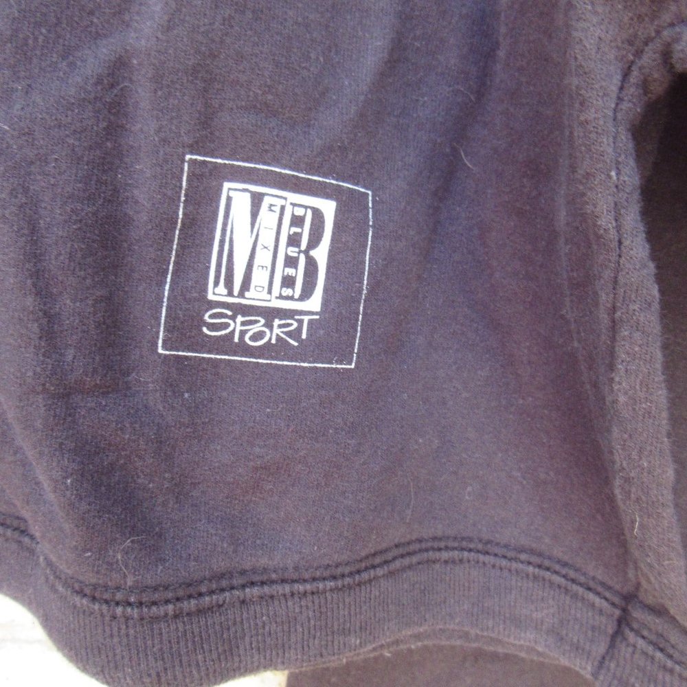 MIXED BLUES SPORT Black Cropped Sweatshirt Medium - Picture 2 of 4